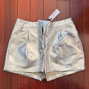 Nasty Gal Silver Metallic Women's Star Shorts